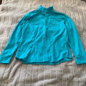 Roper Women’s Turquoise Snap Western Shirt XL